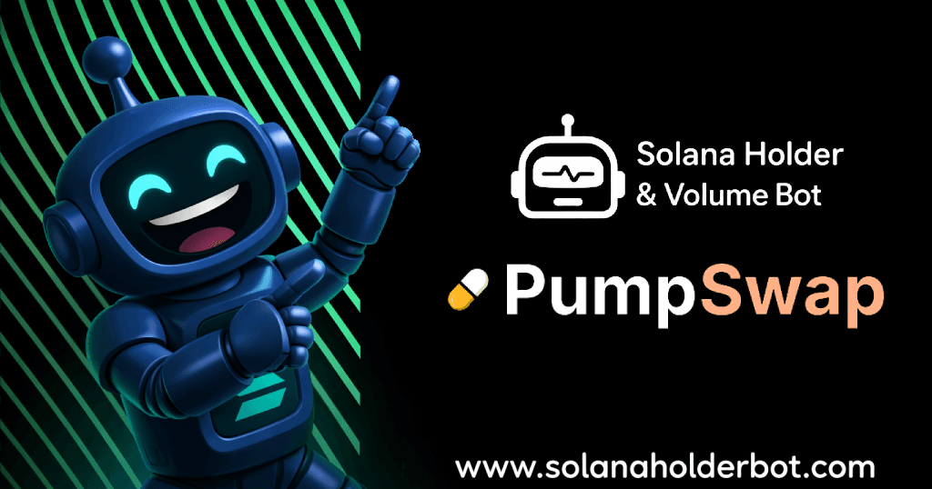 SolanaHolderBot Telegram PumpSwap volume bot pushing tokens up the curve with real-time stats in 2026
